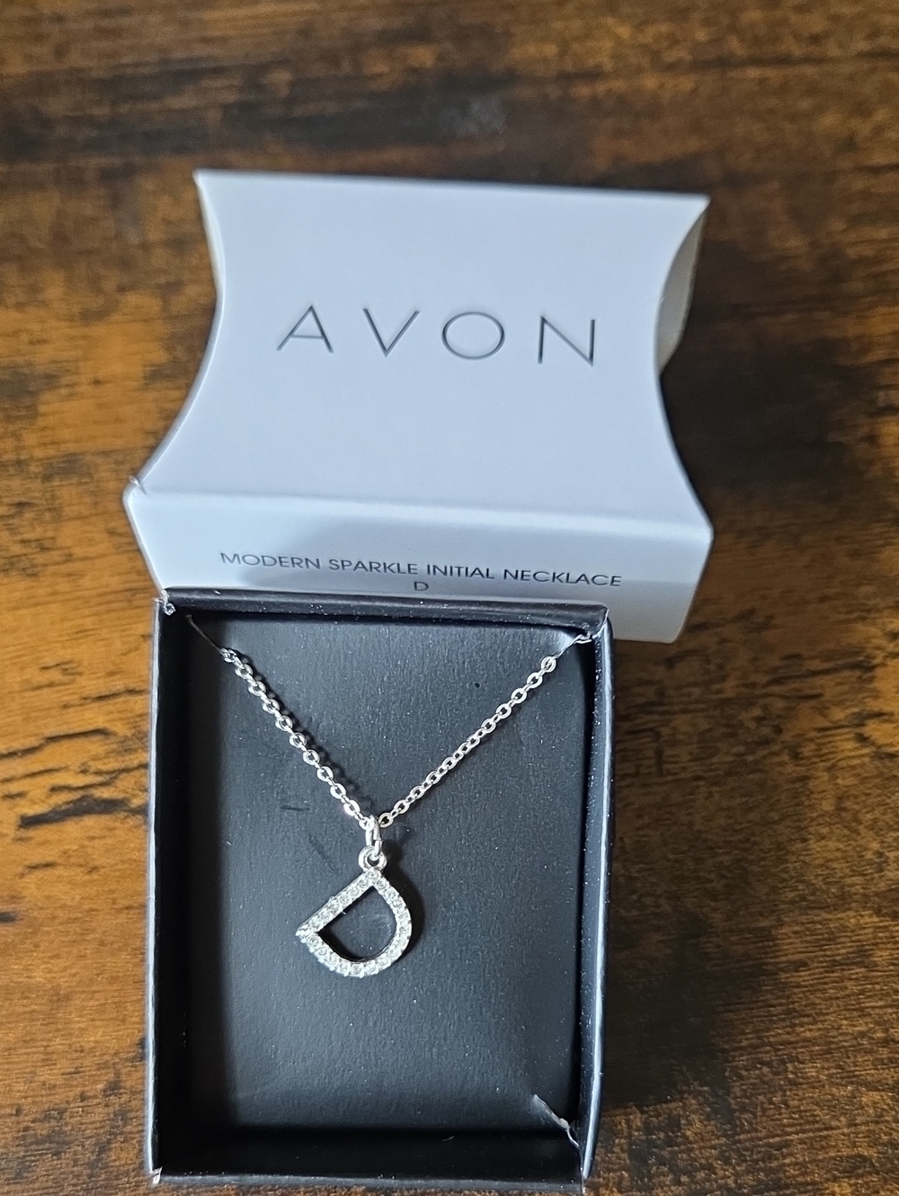 Avon Silver Sparkle Initial D Necklace